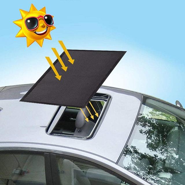 Magnetic Car Sunroof Sun Shade Breathable Mesh, Car roof Cover for Overnight Camping, Quick Install, UV Sun Protection When Parking on Trips.