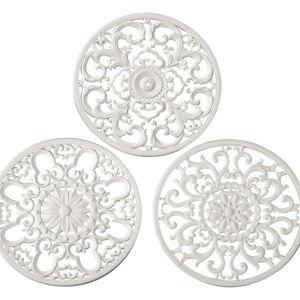 White - Extra Thick Silicone Trivet Mat for Hot Dishes, Hot Pots and Pans, Pot Holder, Hot Pad to Portect Your Table and Countertop, Kitchen Decor and Accessories, Set of 3