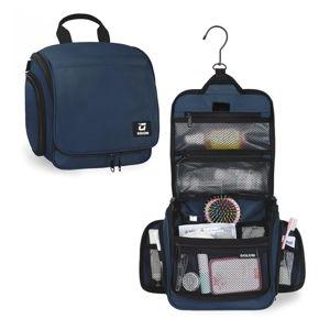 Navy Hanging Toiletry Bag with Hook, Large Makeup Bag Travel Organizer, Water-Resistant Hanging Cosmetic Bag with 10 Compartments for Women & Men,Blue