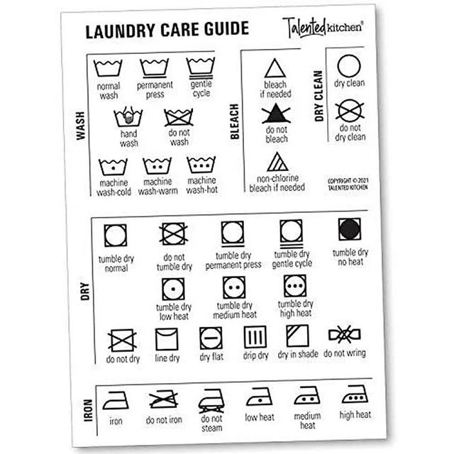 Magnetic Laundry Care Guide, Laundry Reference Chart with Wash, Dry & Iron Symbols. Magnetic Chart 5x7". Laundry Room Organization and Decor