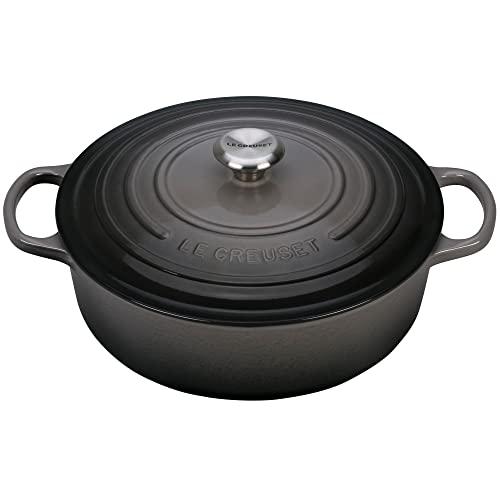 Le Creuset Enameled Cast Iron Signature Round Wide Dutch Oven, 6.75 qt., Oyster
