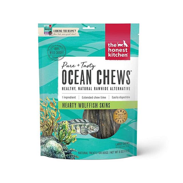 The Honest Kitchen Ocean Chews Grain Free Dog Chew Treats – Natural Human Grade Dehydrated Fish Skins