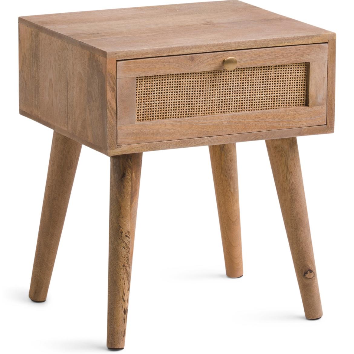 Mango Wood Cane Side Table With Drawer | Bedroom | Marshalls