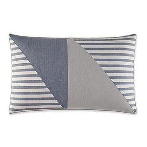Nautica® Fairwater Pieced Geometric Throw Pillow in Medium Blue/Grey