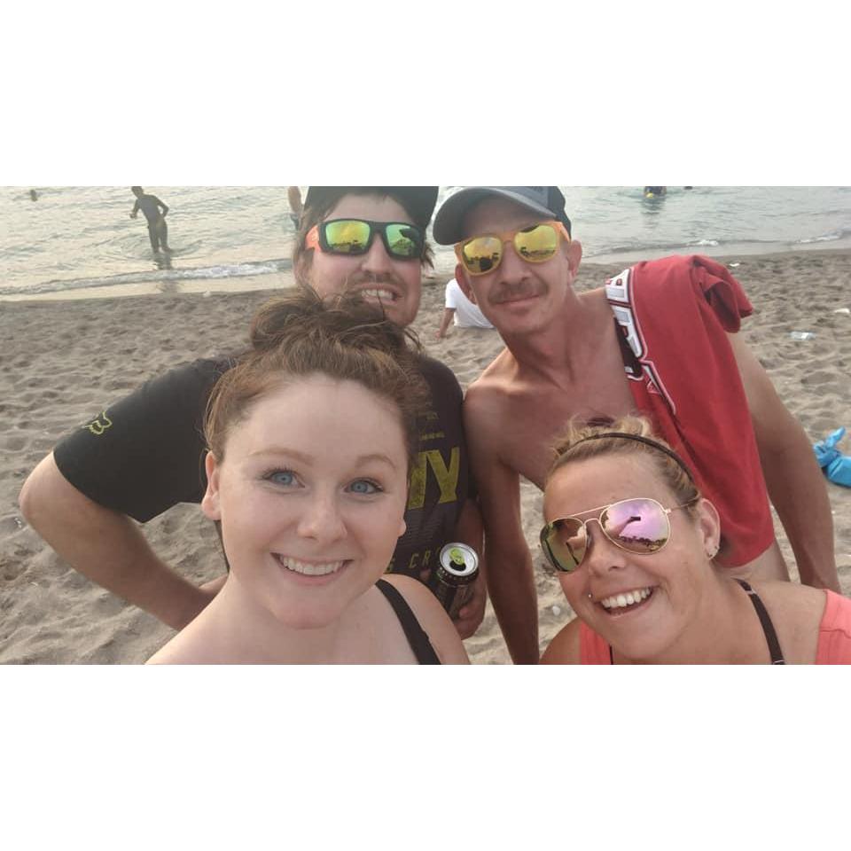 When I can get him to leave the shop, we actually DO hang out with friends lol. Beach day trip!