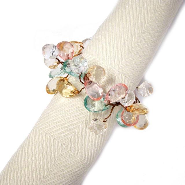 Springtime Sparkle Napkin Rings in Pastel (Set of 4)