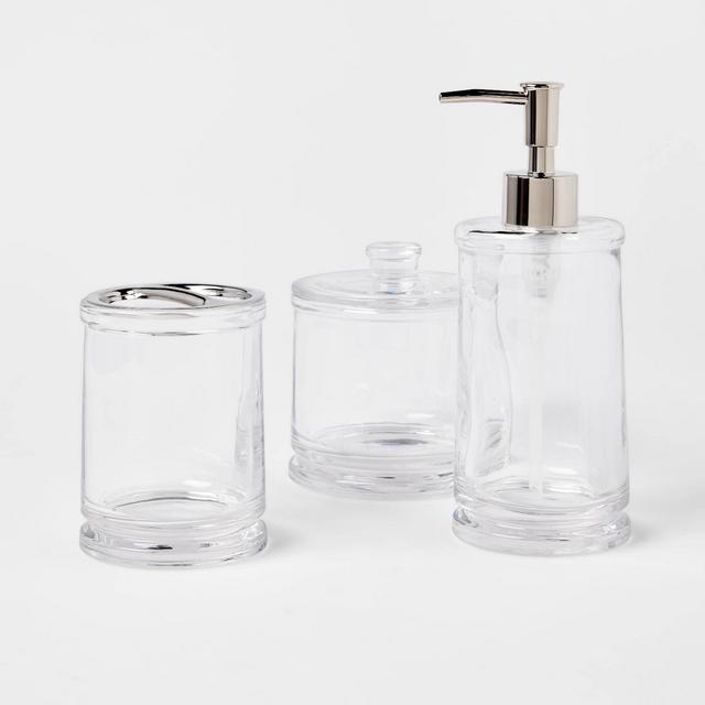 3pc Glass Bathroom Accessories Set Clear - Threshold™
