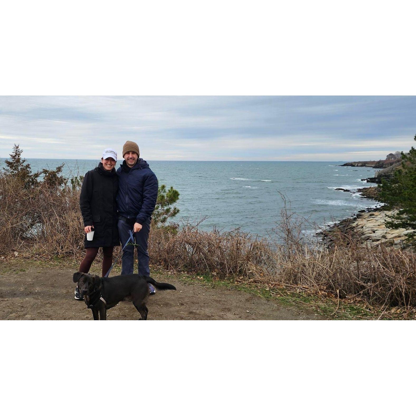 Exploring Newport and the Cliffwalks with Teddy
