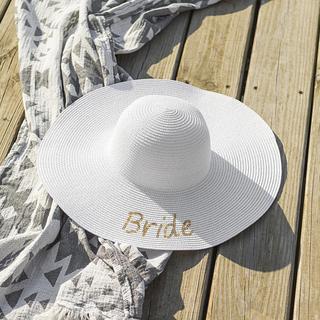 Gold Sequin Bride Sun Hat