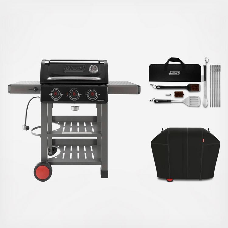 Coleman, Cookout 3-Burner Propane Gas 14-Piece Barbeque Grilling