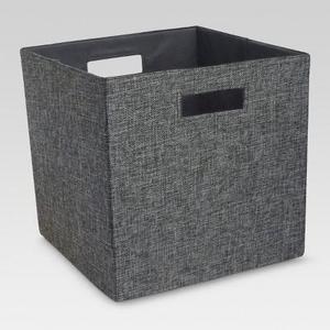 13" Fabric Cube Storage Bin Dark Gray - Threshold™