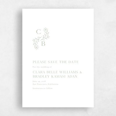 Sage, Green Wedding Invitation - Creston Classic Letterpress