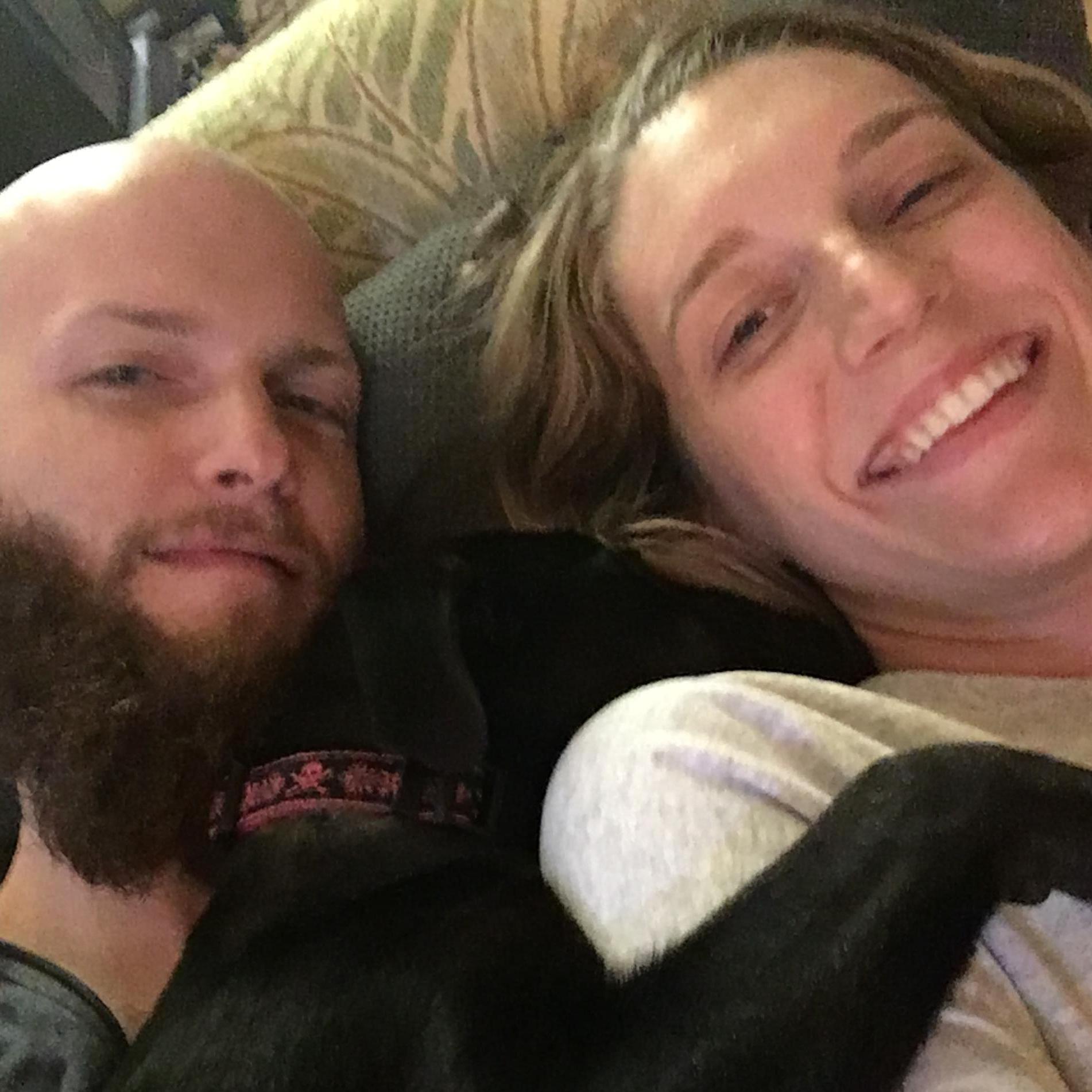 The first photo we ever took together (Emmy Lou photobombing)