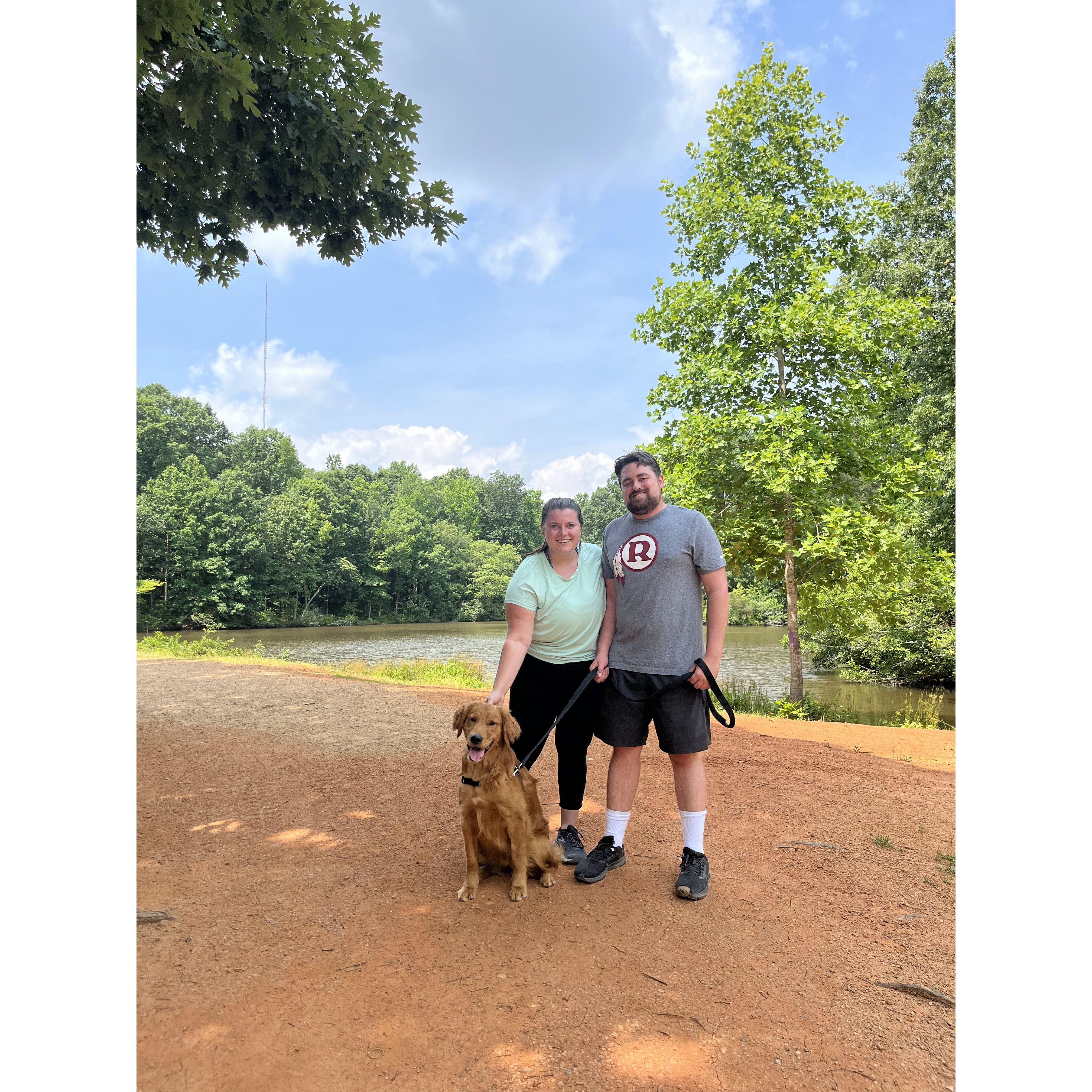 Our weekly Sunday run together around our favorite park. This was the first week we took Milo for his first jog! Milo is much faster than us.