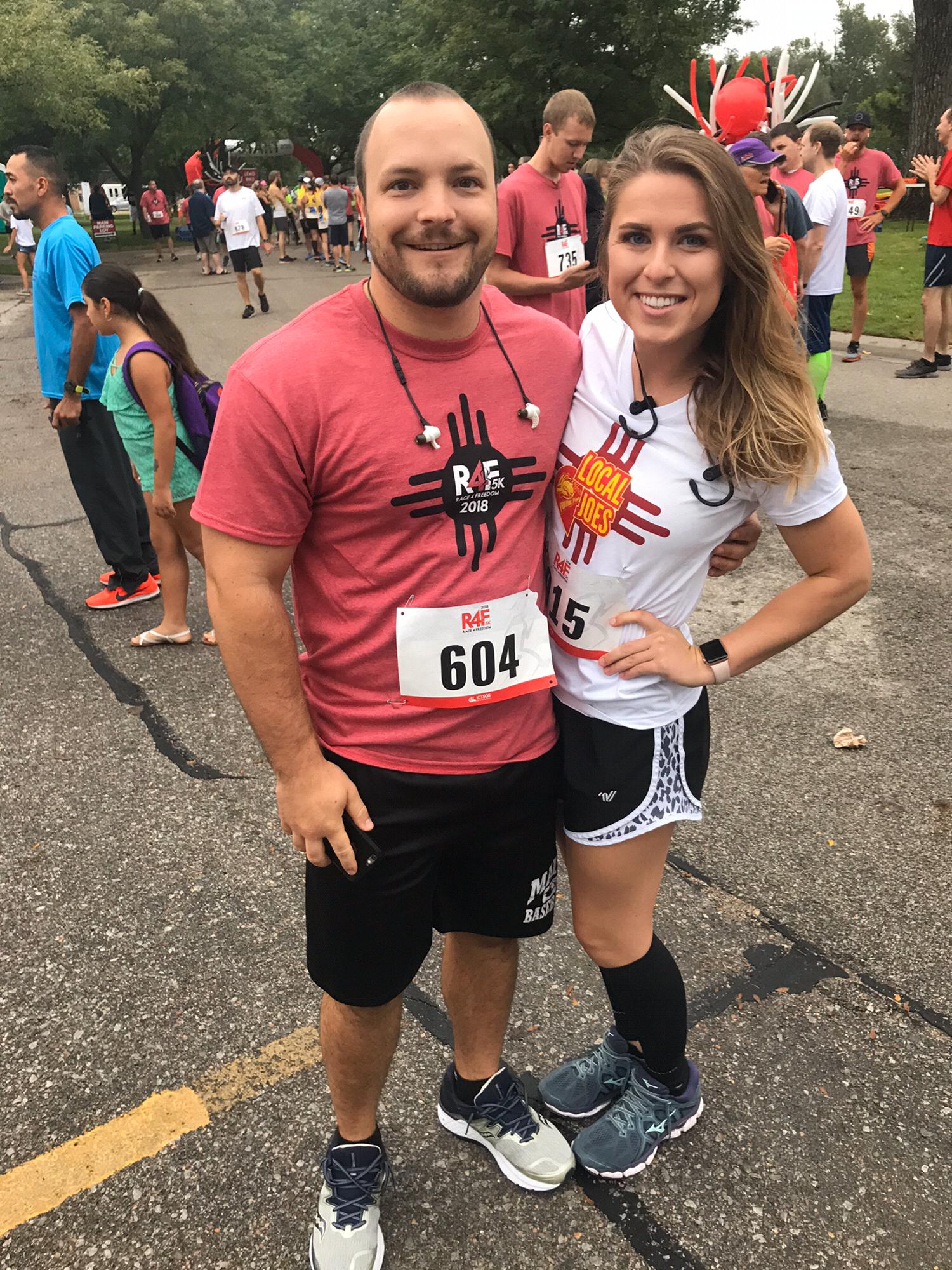 DJ and Katie run a 5k together for the first time. DJ surprised Katie by signing up for the race without telling her.