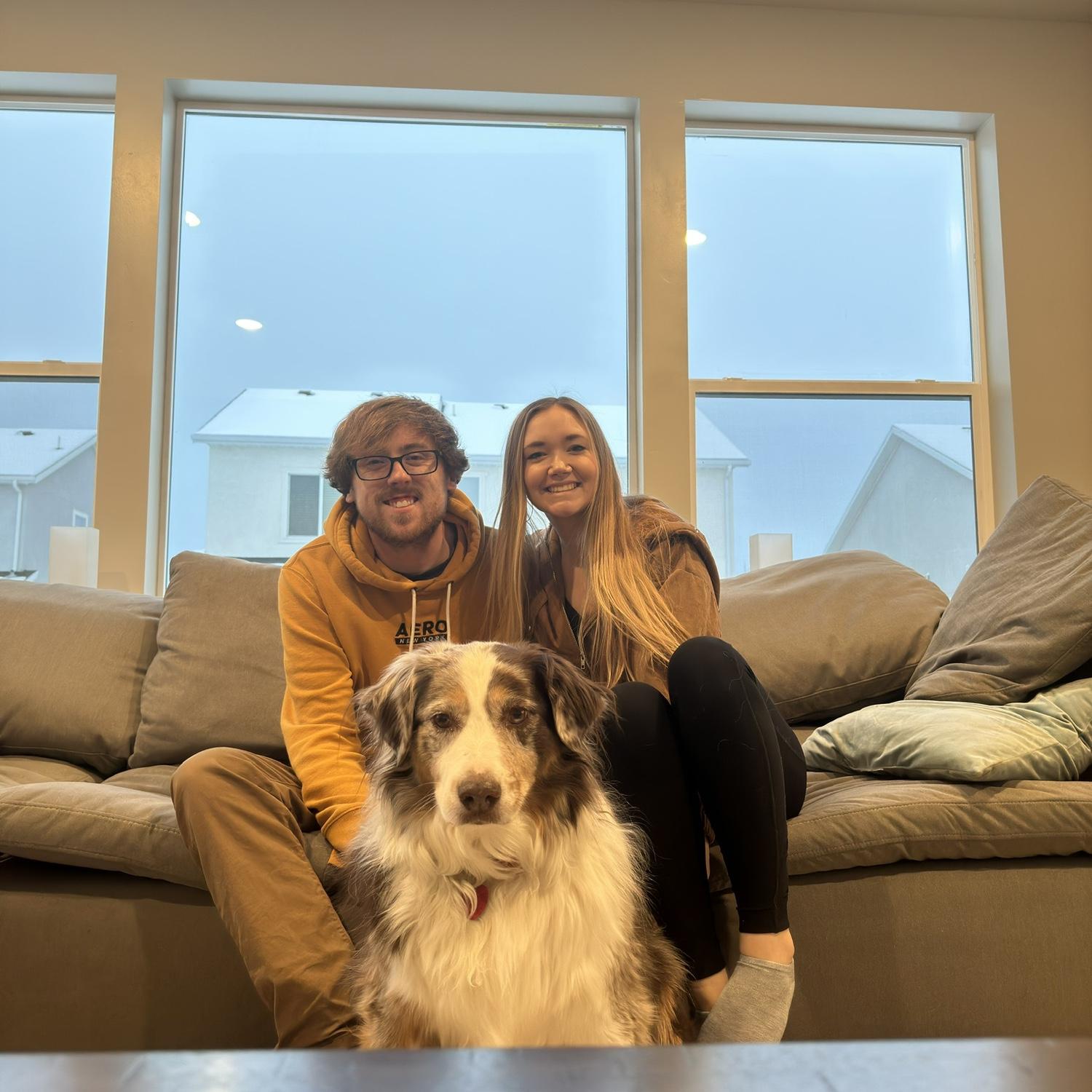 Family photo in our first home Dec 2022