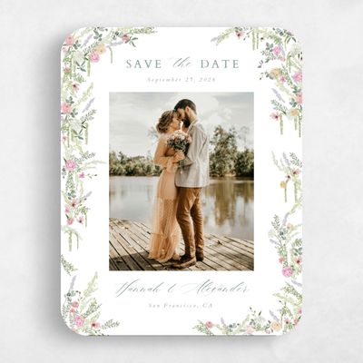 White Rounded Wedding Save the Date - Dinan Photo