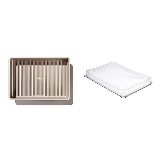 OXO Good Grips Non-Stick Pro Cake Pan 9 x 13 Inch & Good Grips Silicone Bakeware Lid 9in x 13in