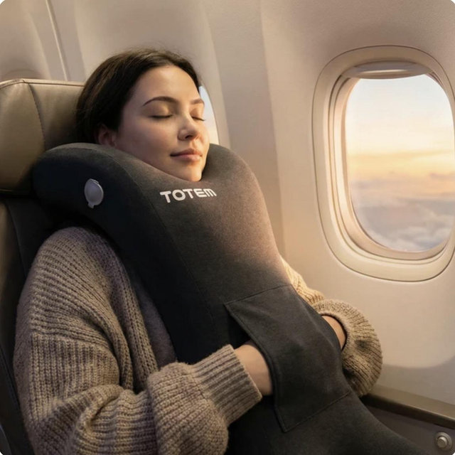 Totem Pillow for Upright Sleep Support - Black