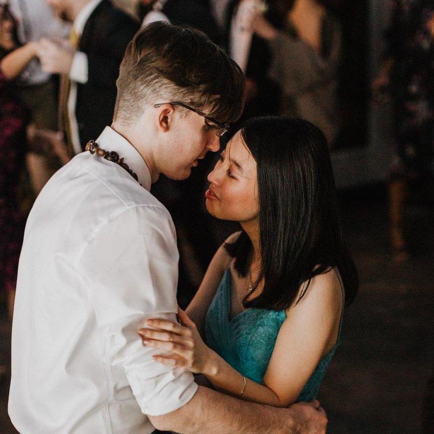 Dancing at Mae's wedding (looks great on paper, not so much in real life)