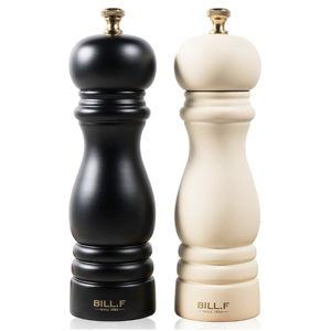 Salt and Pepper Grinder Pepper Mill Grinder Pepper Grinders Shakers Salt Mill Set of 2 with Adjustable Ceramic Rotor 7 Inch Black and White
