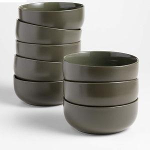 Hudson Natural Stoneware Cereal Bowls, Set of 8 | Crate & Barrel