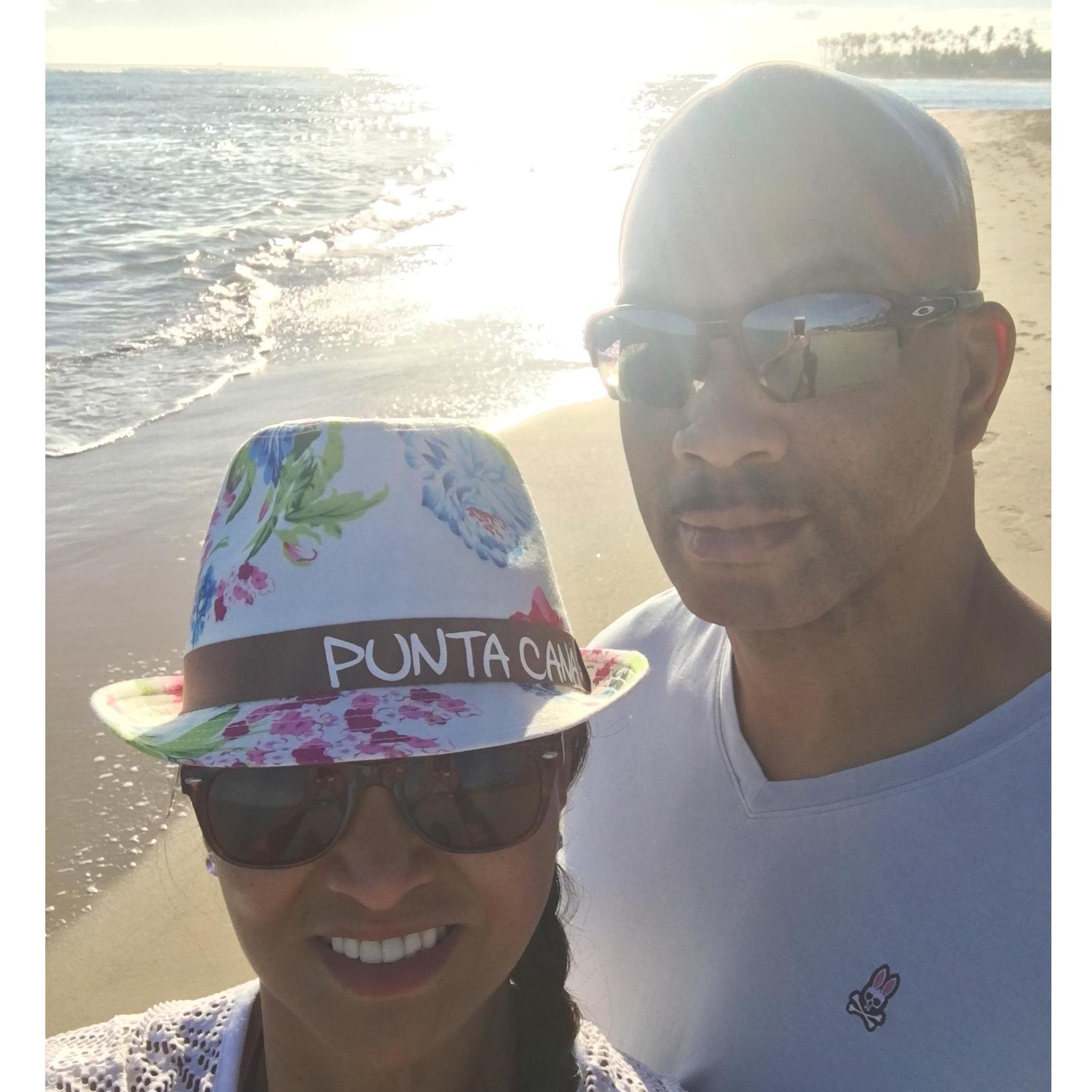 Enjoying the sun in beautiful Punta CanaL Dominican Republic!