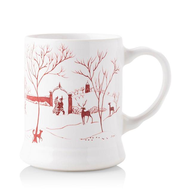 Juliska Country Estate Winter Frolic "Mr. & Mrs. Claus" Ruby Mug