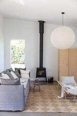 LINEN ROUND PENDANT IN IVORY SIZE MEDIUM