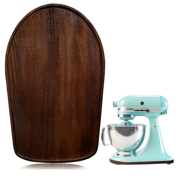 Natural Walnut Wood Mixer Slider Mat for KitchenAid 4.5-5 qt Stand Mixer Sliding Tray for Countertop Protection