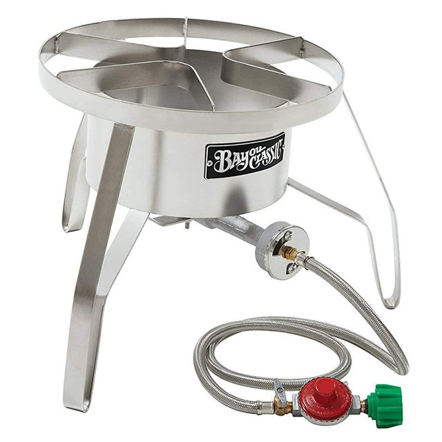 Bayou Classic SS10 Stainless Steel High Pressure Cooker with Windscreen