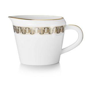 Tiffany T True Creamer Black with a Hand-painted Gold Rim