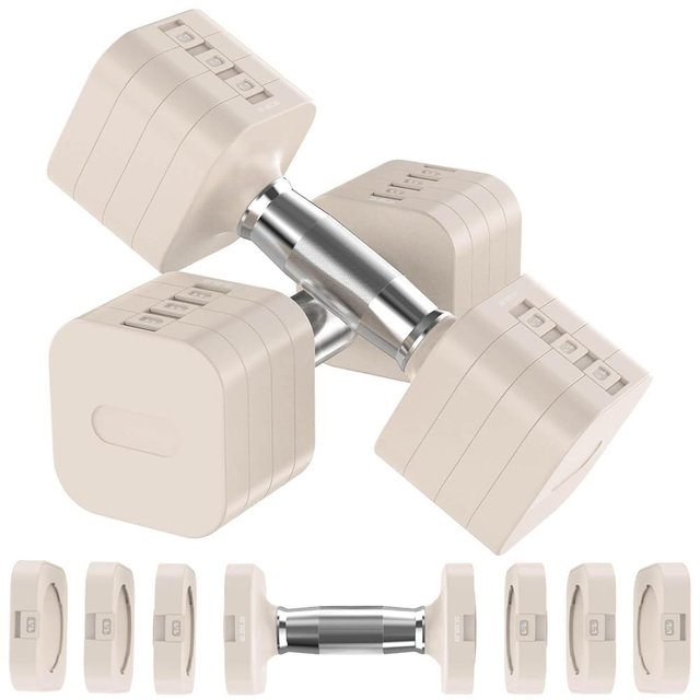 Hezeyferg 22LBS Adjustable Dumbbells Set, Adjustable Weight Dumbbells with 4 Levels 4.4lb, 6.6lb, 8.8lb, 11lb, Hand Weights Sets for Women/Men Home Gym Full Body Workout