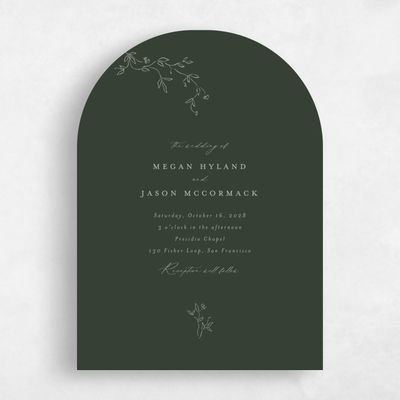 Green Arch Wedding Invitation - Sequoia Classic