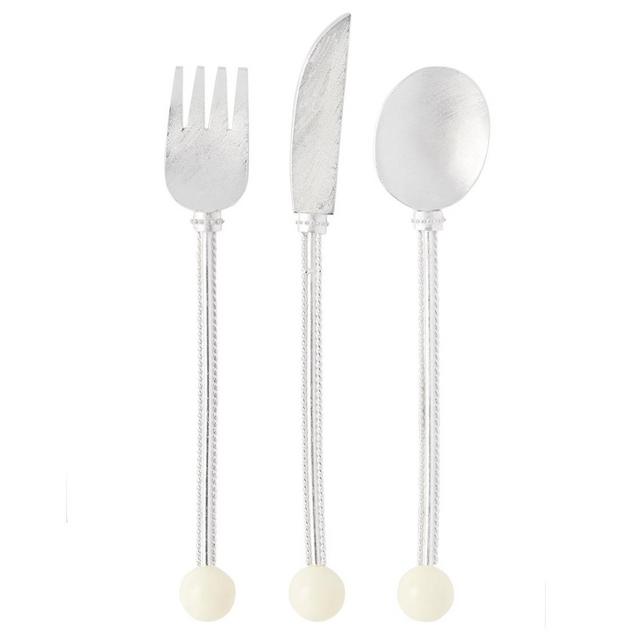 Silver Stone Flatware Set