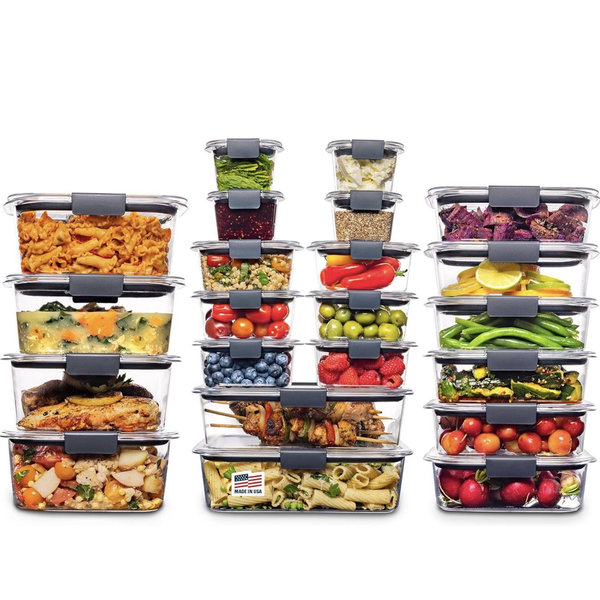 Rubbermaid Brilliance BPA Free 44-Piece Food Storage Containers Set Airtight Leak-Proof with Lids for Meal Prep Lunch and Leftovers