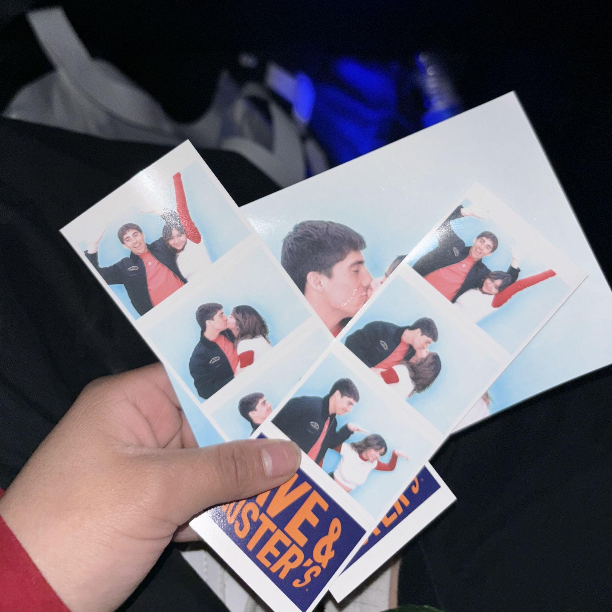 2/16/24: One of Jackie's favorite birthdays! The photos were meant to have different backgrounds, a rollercoaster, pyramids... the photo booth tricked us, so now it's just silly!