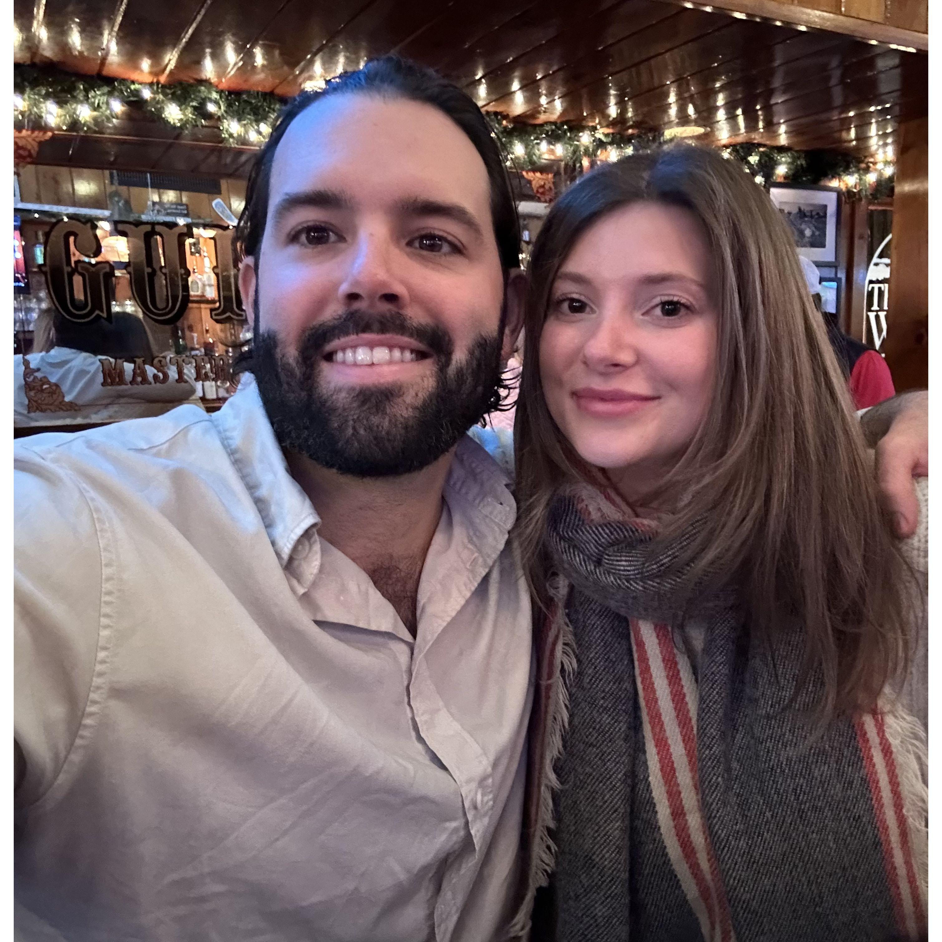 Getting cozy in a pub in Edgartown