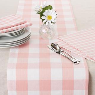 Reversible Gingham/Buffalo Check Cotton Table Runner