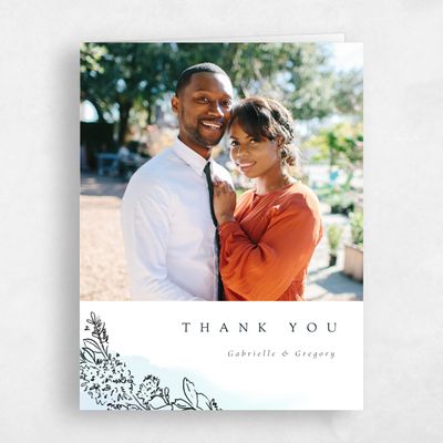 Blue Spring Wedding Thank You - Lorraine Photo
