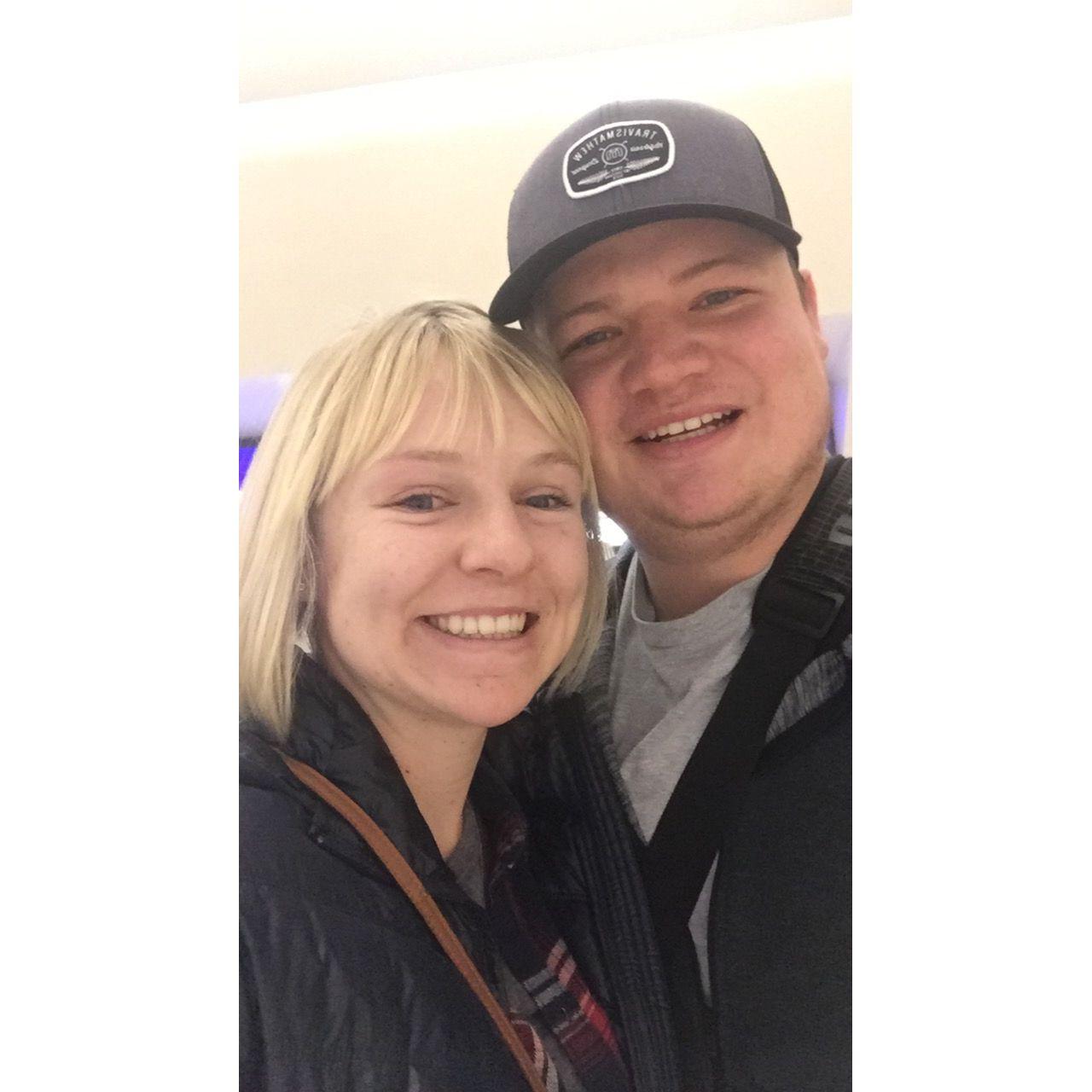 Crying in the Salt Lake City airport saying goodbye - freshman year of college