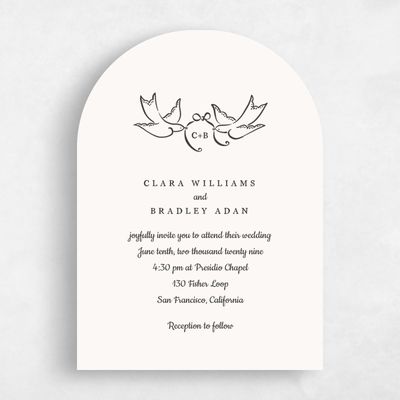 Beige Arch Wedding Invitation - Camarine Portrait