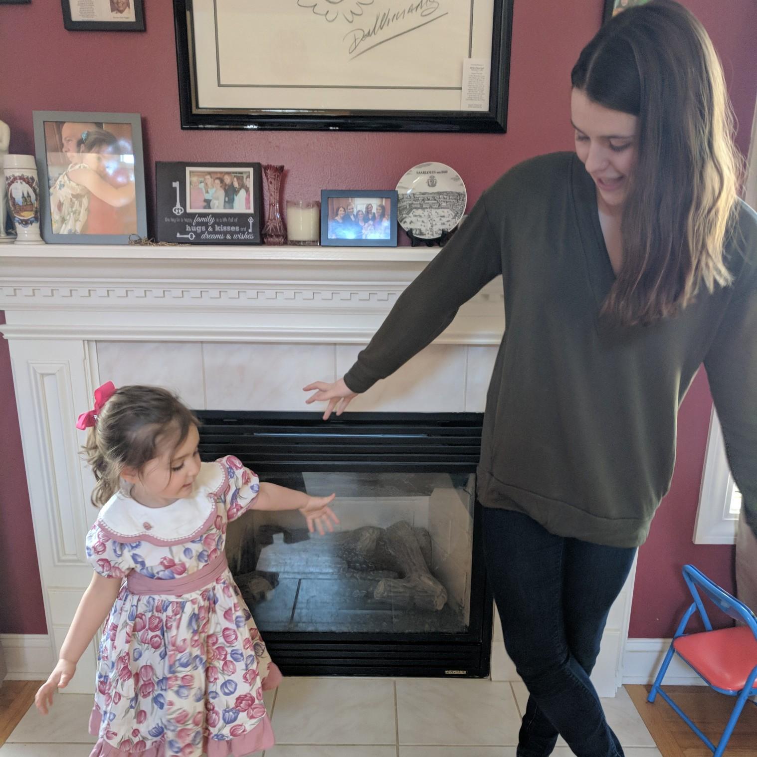 Natalie teaching Ellie how to be a lady. Easter 2018
