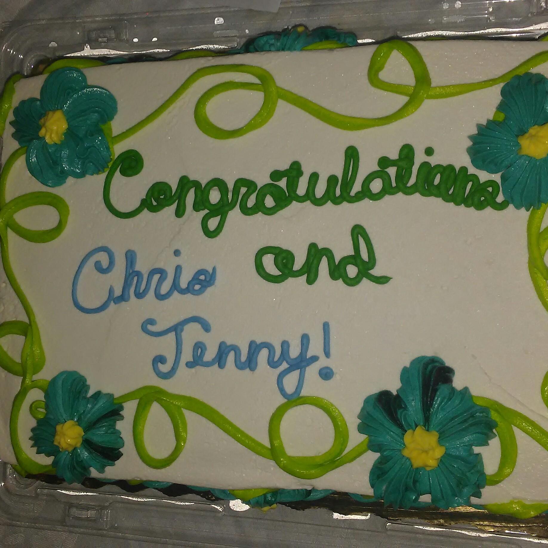 Our engagemnt party cake provided by the beautiful Catherine Smith and Shelly Smith!
