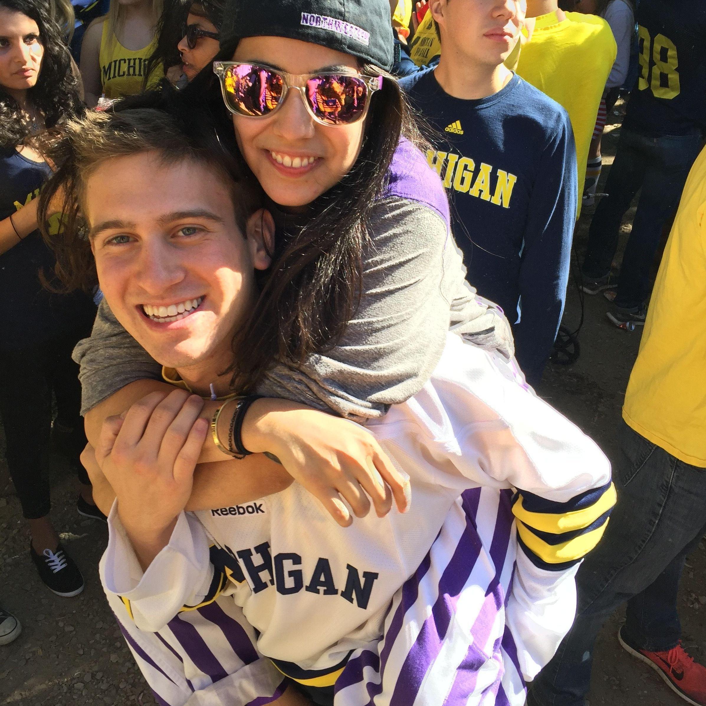 Freshman year UMich tailgate for a Michigan vs. Northwestern game...we will forever be a house divided