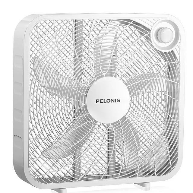 PELONIS 20 Inch Box Fan – 3 Speeds, 25ft/s, 2025 Upgraded, Superior Air Throw (2295 CFM), Lightweight, 5 Blades, Floor Fan for Bedroom, Office, Living Room, Garage