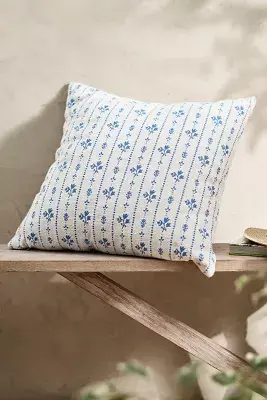 Floral Stripe Outdoor Pillow