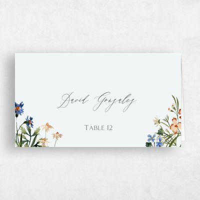 Mist, Blue Wedding Place Card - Bellfort