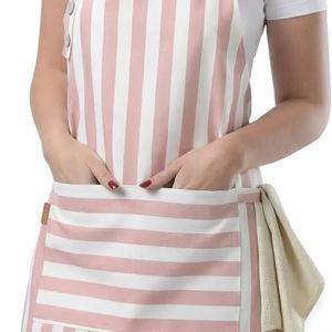 Kitchen Apron Waterdrop Resistant Cotton Apron with adjustable Aprons for Women with Pockets Cooking Apron Chef Apron for Men (1, Powder Pink)