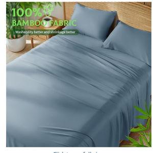 SONORO KATE 100% Viscose Derived from Bamboo_, Extra Deep Pocket up to 18"-24",Ultra Soft & Cooling Sheets for Hot Sleepers, Hotel Luxury Silky Bed Sheets (French Blue,Queen)